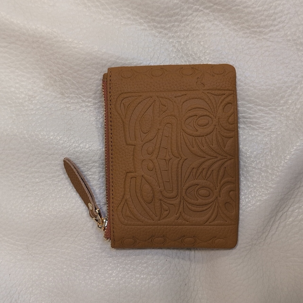 Indigenous 'Formline Bear' Design By Douglas Horne Embossed Leather Coin Purse